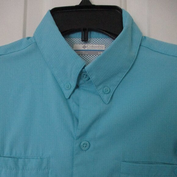 Columbia PFG Mens S/S Turquoise Active Outdoor Fishing Shirt NWOT - Size Small - Picture 1 of 2